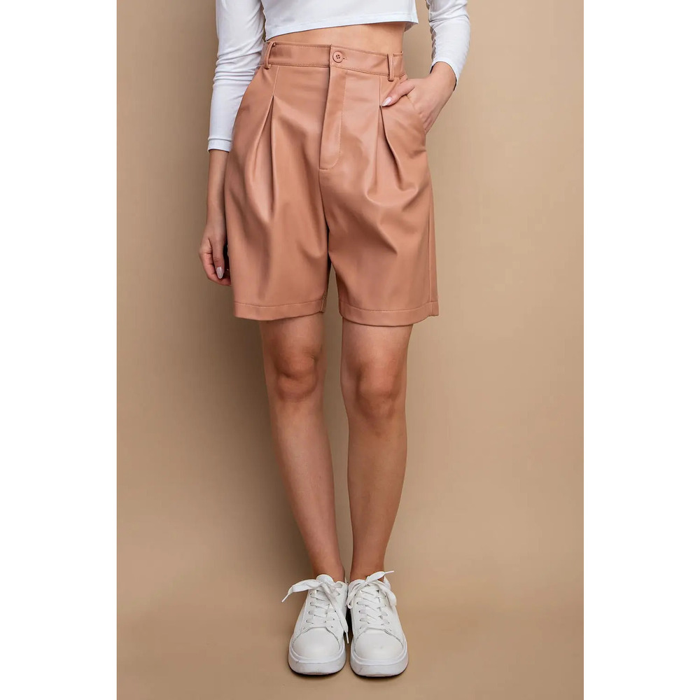TC2770 GiGio Faux Leather Bermuda Shorts with Side Pockets Various Sizes